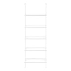 White Metal Five Tier Bookcase - 72-inch