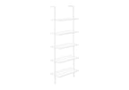 White Metal Five Tier Bookcase - 72-inch