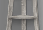 Gray Particle Board and Wood Five Tier Corner Bookcase - 71-inch