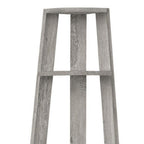 Gray Particle Board and Wood Five Tier Corner Bookcase - 71-inch
