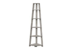 Gray Particle Board and Wood Five Tier Corner Bookcase - 71-inch
