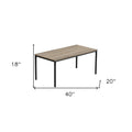 Taupe and Black Metal Coffee Table - 40-inch
