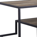 Brown and Black Metal Sled Coffee Table with Shelf - 45-inch
