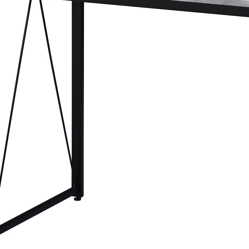 Antiqued White and Black Writing Desk - 35-inch