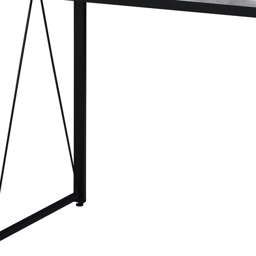 Antiqued White and Black Writing Desk - 35-inch