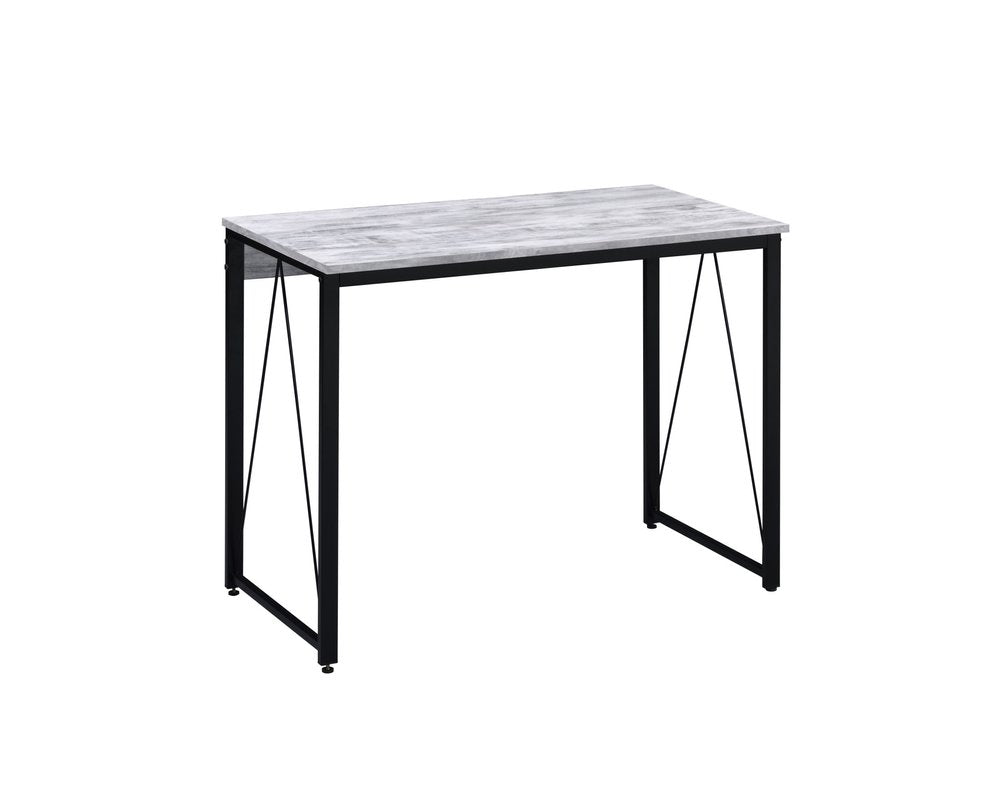 Antiqued White and Black Writing Desk - 35-inch