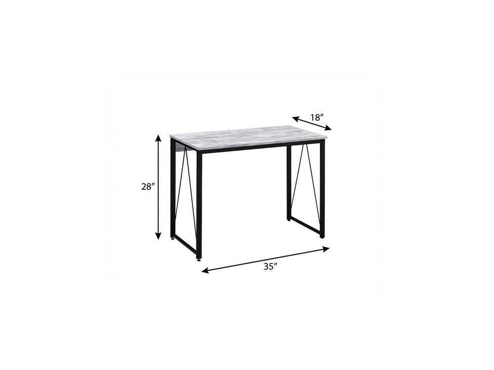 Antiqued White and Black Writing Desk - 35-inch