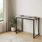 Antiqued White and Black Writing Desk - 35-inch