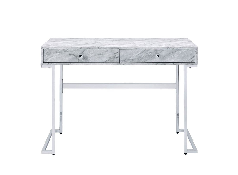 White Writing Desk with Two Drawers - 42-inch