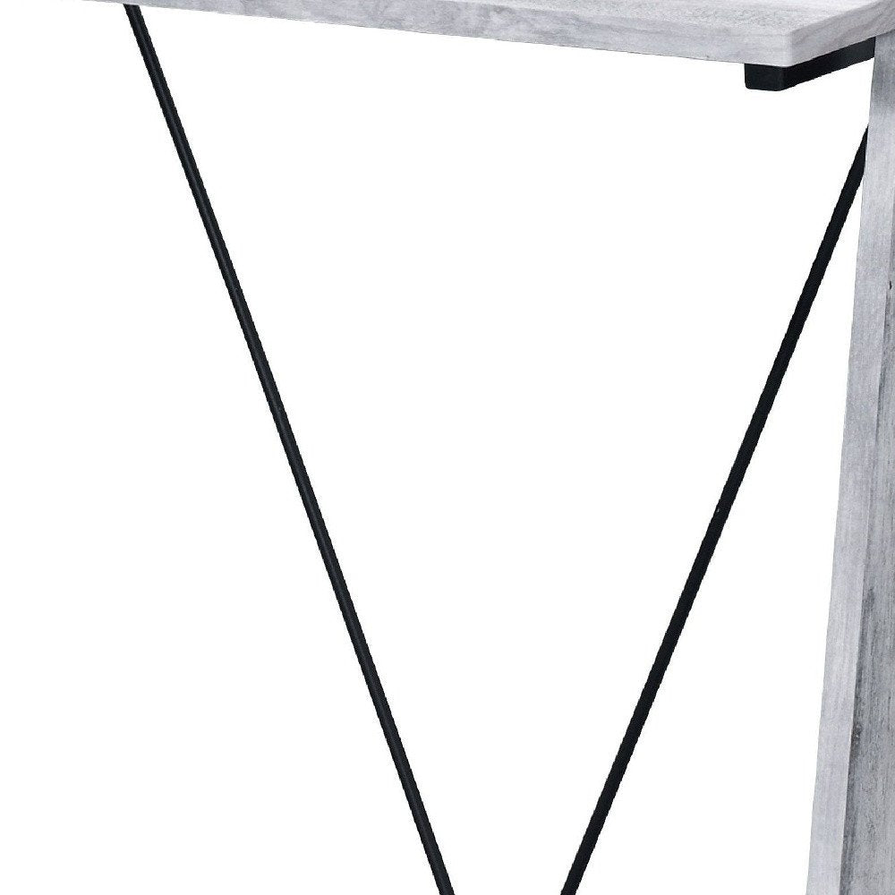 Antiqued White Writing Desk - 32-inch