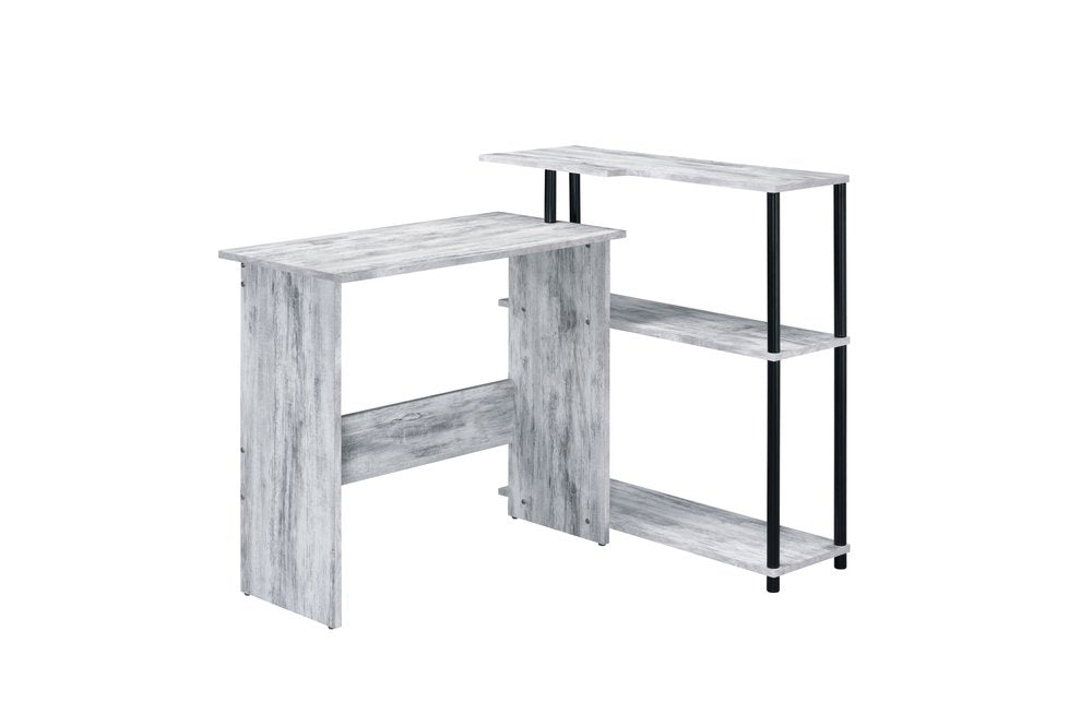 Antiqued White L Shape Writing Desk - 39-inch