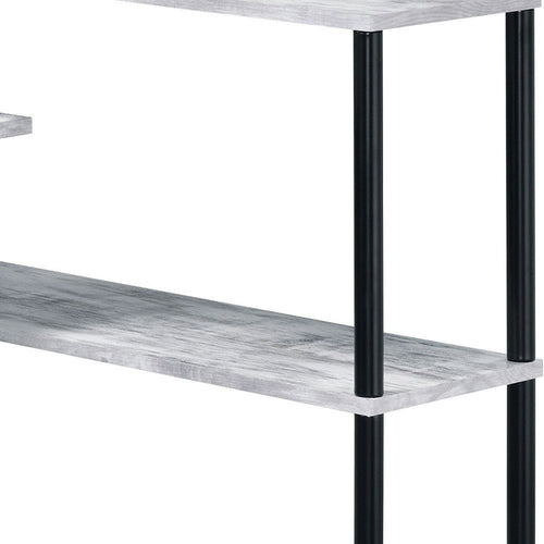 Antiqued White L Shape Writing Desk - 39-inch