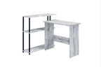Antiqued White L Shape Writing Desk - 39-inch