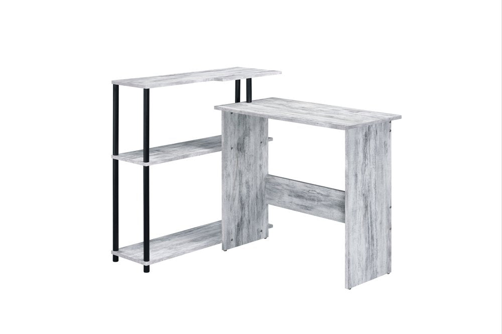 Antiqued White L Shape Writing Desk - 39-inch