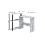 Antiqued White L Shape Writing Desk - 39-inch