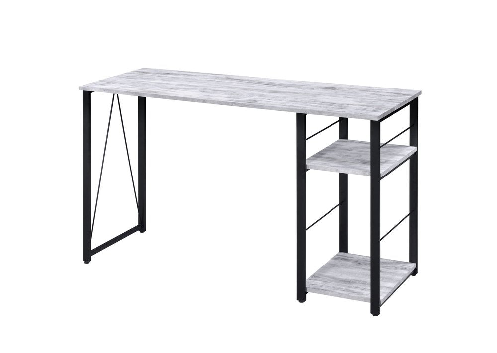 Antiqued White and Black Writing Desk - 47-inch
