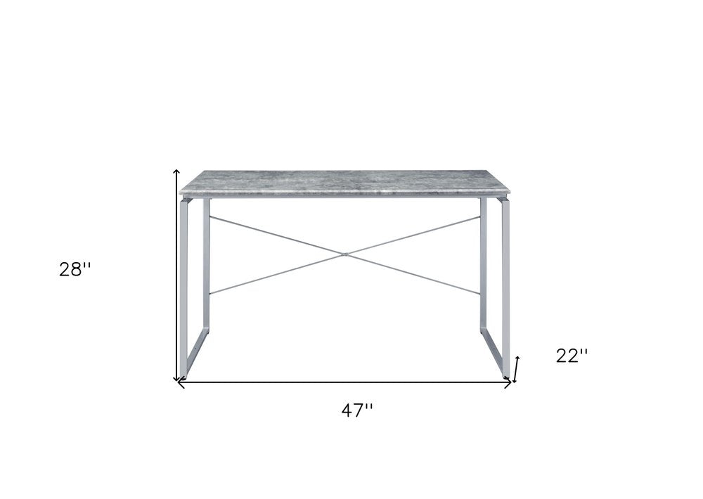 Gray and Black Writing Desk - 47-inch