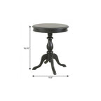 Black Manufactured Wood Round End Table - 25-inch