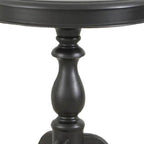 Black Manufactured Wood Round End Table - 25-inch