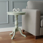 Antique Ivory Manufactured Wood Round End Table - 25-inch