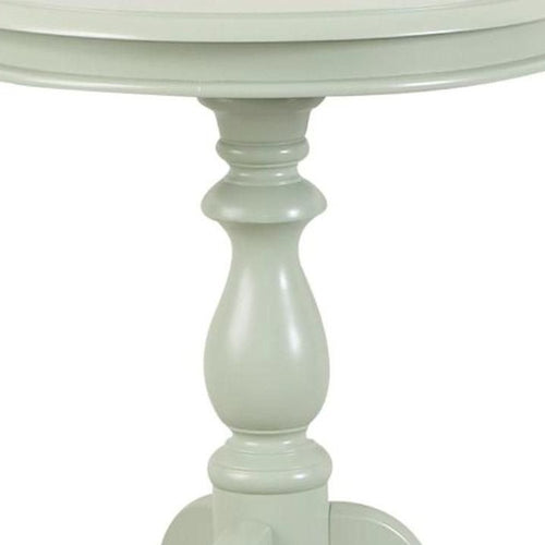 Antique Ivory Manufactured Wood Round End Table - 25-inch