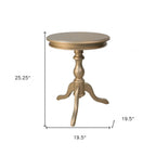 Champagne Wood Round End Table - 25-inch