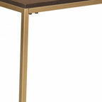 Dark Brown Solid Wood and Steel Frame End Table - 25-inch