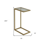 Clear and Gold Glass and Steel Frame End Table - 26-inch