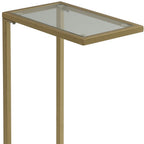 Clear and Gold Glass and Steel Frame End Table - 26-inch