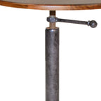 Industrial and Chestnut Solid Wood Round End Table - 22-inch