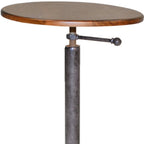 Industrial and Chestnut Solid Wood Round End Table - 22-inch
