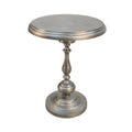 Nickel Iron Round Pedestal End Table - 24-inch