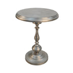 Nickel Iron Round Pedestal End Table - 24-inch
