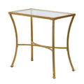 Gold Distressed Iron Round Pedestal End Table - 24-inch