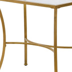 Gold Distressed Iron Round Pedestal End Table - 24-inch