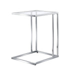 Chrome and Clear Glass Square End Table - 25-inch