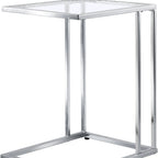 Chrome and Clear Glass Square End Table - 25-inch