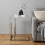 Chrome and Clear Glass Square End Table - 25-inch
