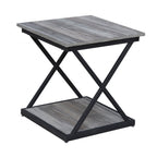 Black and Brown Manufactured Wood Square End Table - 20-inch