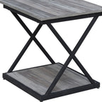 Black and Brown Manufactured Wood Square End Table - 20-inch