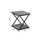Black and Brown Manufactured Wood Square End Table - 20-inch