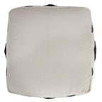 White Cotton Geometric Pouf Ottoman - 18-inch