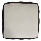 Black Cotton Geometric Pouf Ottoman - 18-inch