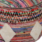 Rainbow Geometric Cylinder Pouf Ottoman - 18-inch