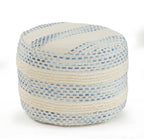 Blue Cotton Blend Ottoman - 18-inch