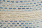 Blue Cotton Blend Ottoman - 18-inch