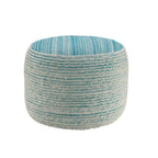 Pink Fabric Cylinder Striped Pouf Ottoman - 18-inch