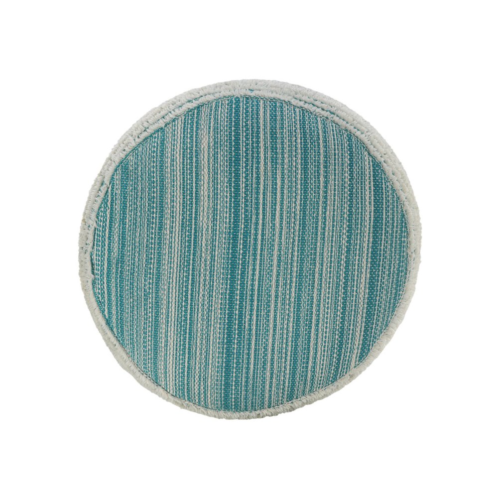 Pink Fabric Cylinder Striped Pouf Ottoman - 18-inch