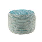 Pink Fabric Cylinder Striped Pouf Ottoman - 18-inch