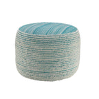 Pink Fabric Cylinder Striped Pouf Ottoman - 18-inch